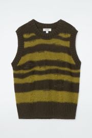 COS Distressed Striped Linen Blend Knitted Vest at COS