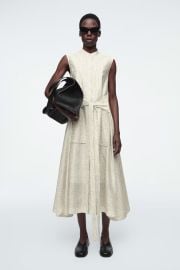 COS Printed Fluid Tie Waist Midi Dress at COS