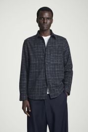 COS Relaxed Checked Wool Overshirt at COS