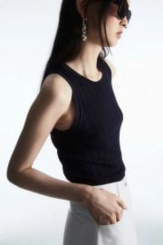 COS Ribbed Knit Silk Tank at COS