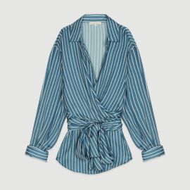 COSA Wrap blouse with stripes nbsp at Maje