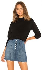 COTTON CITIZEN Milan Cropped Sweatshirt in Jet Black from Revolve com at Revolve