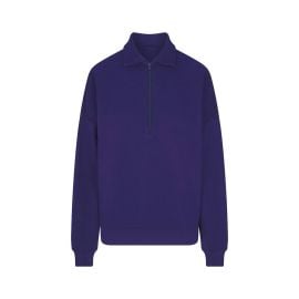 COTTON FLEECE OVERSIZED QUARTER ZIP PULLOVER CONCORD at Skims