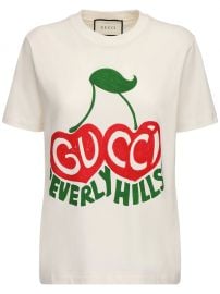 COTTON JERSEY T-SHIRT W/CHERRY LOGO at Luisaviaroma