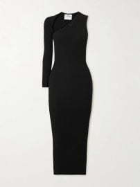 COURRÈGES One-sleeve ribbed-knit maxi dress at Net a Porter