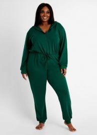 COZY LOUNGE HOODIE JOGGER JUMPSUIT at Ashley Stewart