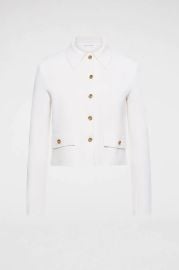 CREPE KNIT BUTTON JACKET-CREAM Scanlan Theodore US at Scanlan Theodore