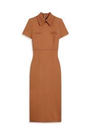 CREPE KNIT COLLAR DRESS - SPICE - Scanlan Theodore at Scanlan Theodore