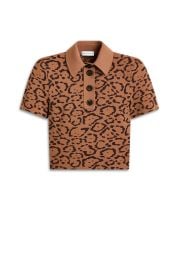 CREPE KNIT JACQUARD TOP - SPICECHOCOLATE - Scanlan Theodore at Scanlan Theodore