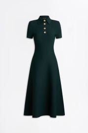 CREPE KNIT POPPY SHIRT DRESS - DARKGREEN - Scanlan Theodore at Scanlan Theodore