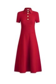 CREPE KNIT POPPY SHIRT DRESS - RED - Scanlan Theodore at Scanlan Theodore
