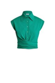 CREPE KNIT WRAP SHIRT - JADE - Scanlan Theodore at Scanlan Theodore