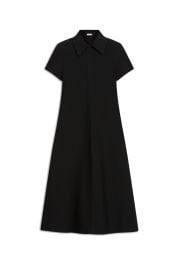 CREPE KNIT ZIP SHIRT DRESS - BLACK - Scanlan Theodore at Scanlan Theodore