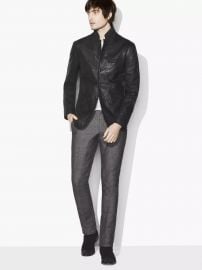 CRINKLE LEATHER BLAZER JACKET at John Varvatos