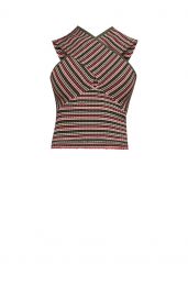 CRISSCROSS STRIPED CROP TOP at Bcbg