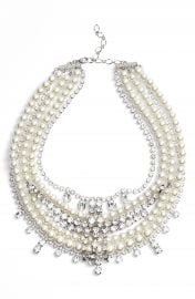 CRISTABELLE Crystal   Imitation Pearl Multistrand Necklace at Nordstrom