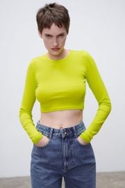 CROP TOP - Lime green   United States at Zara