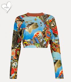 CROPPED POURPOINT SWEATSHIRT in Multicolor for Women  Vivienne Westwood at Vivienne Westwood