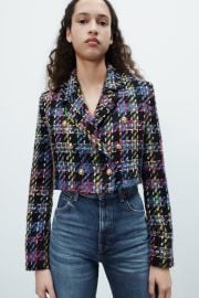 CROPPED TEXTURED BLAZER - only one   United States at Zara