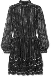 CRYSTAL-EMBELLISHED METALLIC LACE MINI DRESS at Net A Porter