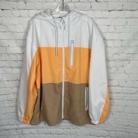 CSG White Orange And Tan Full Zip Hooded Windbreaker Size XL eBay at eBay