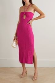 CULT GAIA Elfreda cutout ribbed-knit halterneck midi dress NET-A-PORTER at Net a Porter