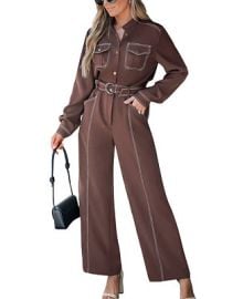 CUPSHE Womens Elegant Belted Utility Structured Fit Jumpsuit Created for Macys - Macys at Macys