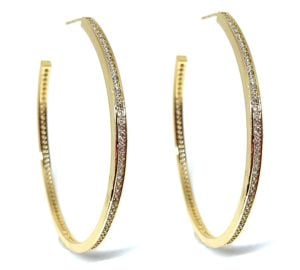 CZ Channel Set Hoops -more sizes at Accessory Concierge