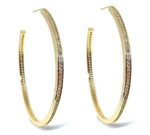 CZ Channel Set Hoops  at Accessory Concierge