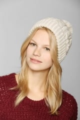 Cable- Knit Cuffed Beanie at Urban Outfitters