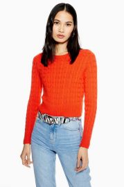 Cable Crop Jumper with Cashmere at Topshop