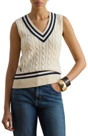 Cable Knit Cotton Cricket Sweater Vest at Nordstrom