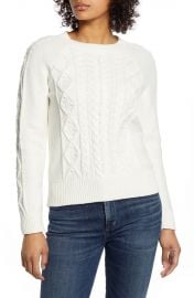 Cable Knit Crew Neck Sweater at Nordstrom Rack