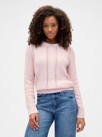 Cable-Knit Crewneck Sweater at Gap