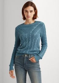 Cable Knit Crewneck Sweater by Lauren Ralph Lauren at Ralph Lauren