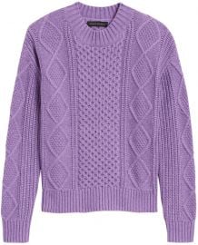 Cable-Knit Cropped Sweater at Banana Republic