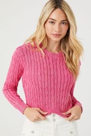 Cable Knit Cropped Sweater at Forever 21