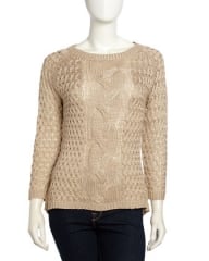 Cable Knit High Low Sweater at Last Call