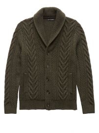 Cable-Knit Shawl-Collar Cardigan Sweater at Banana Republic