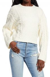 Cable Stitch Crop Sweater at Nordstrom