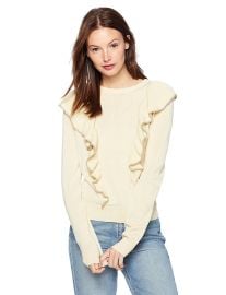 Cable Stitch Women s Ruffle Front Pullover Sweater at Amazon