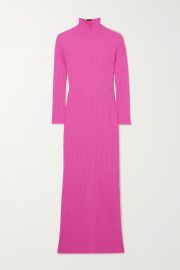 Cable-knit wool-blend turtleneck maxi dress at Net a Porter