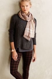 Cabled Ella Pullover in grey at Anthropologie