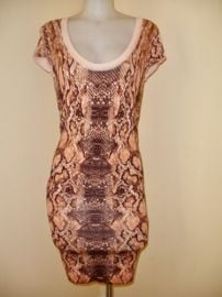 Cache Womenaposs Size Small Dress Stretch Knit Snake Skin Body-con Zip Back eBay at eBay