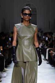 Cactus Vegan Leather Tunic Top at Bibhu Mohapatra