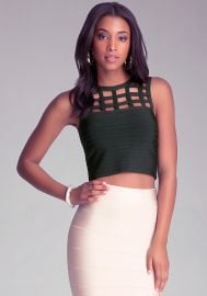 Cage Yoke Bandage Top at Bebe