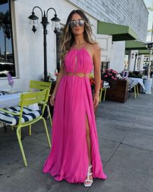 Cailey Cutout Halter Maxi Dress - Orchid Pink - LAST CHANCE VICI at Vici