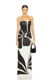 Cala De La Cruz Daphne Dress In Camellia Black White at Revolve