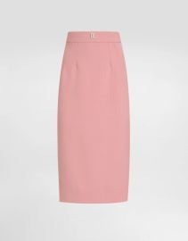 Calf-length wool pencil skirt with DG logo in Pink for Women DolceampGabbana US at Dolce & Gabbana