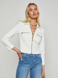 Calianna Shirt Jacket in White L39AGENCE at L'Agence